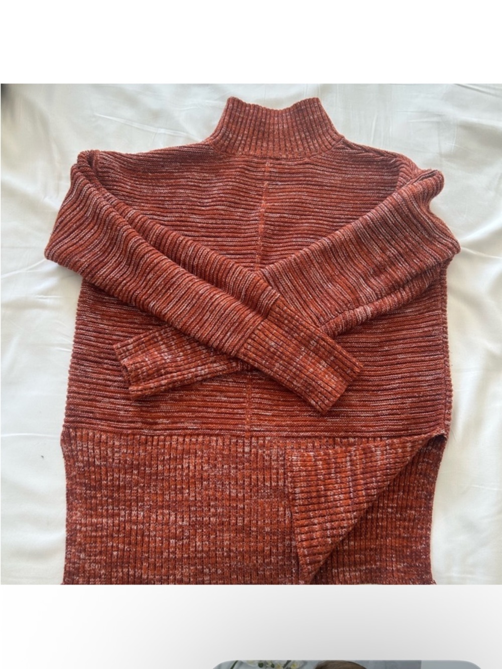 Dynamite Rust Ribbed Mock Neck Sweater - Picture 4 of 7
